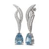 Image 2 : 4.67 ctw Blue Topaz & Diamond Earrings 18K White Gold - REF-139K5Y