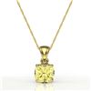 Image 2 : 2 Cushion Cut ctw Sapphire Designer Solitaire Necklace 18k Yellow Gold - REF-21Y3X