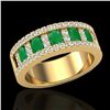 Image 2 : 2.34 ctw Emerald & Micro Pave VS/SI Diamond Designer Ring 10k Yellow Gold - REF-55W2H