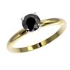 Image 2 : 0.75 ctw Fancy Black Diamond Solitaire Engagment Ring 10k Yellow Gold - REF-19M3G