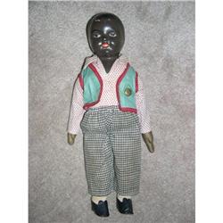 14" black composition shoulder plate doll #1912053