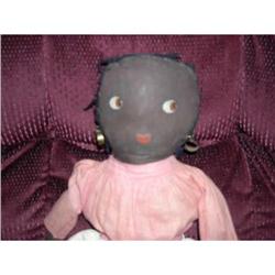 1940's  Black Homemade Cloth W/ Painted #1912139