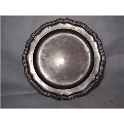 PEWTER  CHARGER   Made by  I. R.  with CROWN #1917241