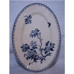 1800'S FLOW BLUE PLATTER with TREE LIMBS and #1917246
