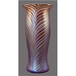 Czech Bohemian Iridized Art Glass Vase - SIGNED#1917256