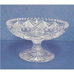 Brilliant Cut Glass Pedestal COMPOTE #1917323