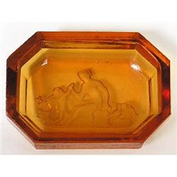 Heinrich Hoffman Amber Intaglio Glass Salt #1917952