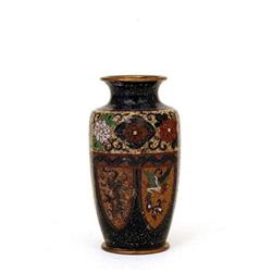 Old Japanese Hexagon Phoenix Cloisonne Vase #1918346