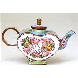 Old Chinese Export Enamel Cloisonne Teapot #1918358