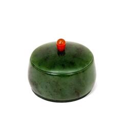 Russian Spinach Green Jade Jadeite Cov Jar #1918370