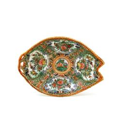 19C Chinese Export Rose Medallion Leaf Spoon #1918380