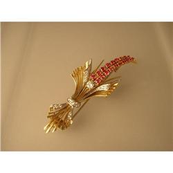 Brooch  Ruby,  Diamond, 18ct. Gold #1936316