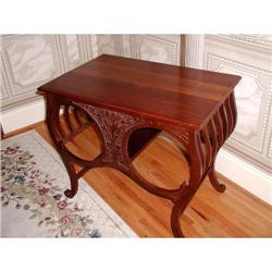 Repoussage Library Table Exceptional Walnut #1936344