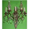 Pair of Antique Crystal and Bronze Sconces #1936630