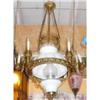 Antique Bronze Chandelier With Glass Shade #1936654
