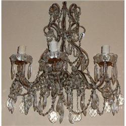 Pair of Italian Crystal Sconces Wall Lights  #1936692