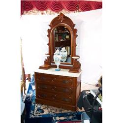 Victorian Dresser Walnut  Marble1860 SALE #1936701