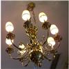 Antique Brass Chandelier White Shades 31 #1936702