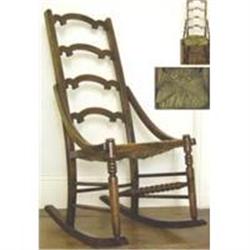 Arts/Crafts Ladder Back Rocking Chair #1936763