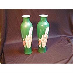 Qing period porcelain vases with figural design#1936878