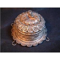 Antique Persian filigree silver container #1936879
