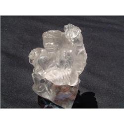 Large rock crystal carving featuring mythical #1936885