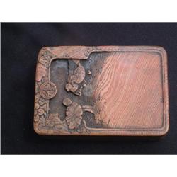Antique inkstone decorated with mandarin ducks #1936886
