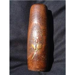 Antique Japanese wood vase with magnificent #1936902