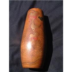 Antique Japanese wood vase with magnificent #1936903