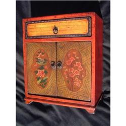 Antique hand-painted Tibetan chest with 2 doors#1936904