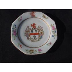 Antique Chinese export armorial porcelain dish #1936932
