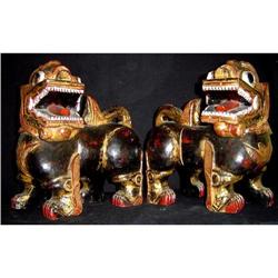 Pair of  Antique Chinese Fu Dogs #1937226