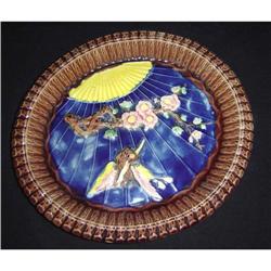 Antique American Majolica Bread Plate #1937230