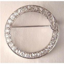 Antique Platinum & Diamond Circle  Pin #1937237