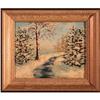 Image 1 : "Winter Creek Scene" by C.H. - Oil Painting #1947082