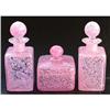 Image 1 : Pink Spatter Glass Perfume Bottle Set #1947322