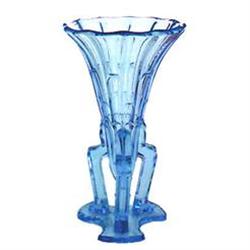 Ice Blue Glass Art Deco ROCKET Vase #1947336