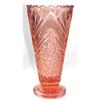 Image 1 : Pink Pressed STARS & FANS Glass Vase #1947357