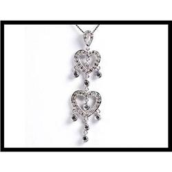 Fancy dangling white gold diamond pendant. #1947490