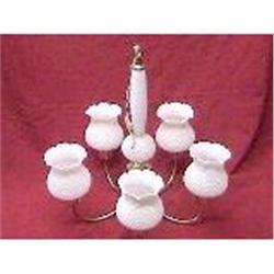 Hobnail Milk Glass Chandelier #1947521