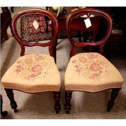 PR Walnut Balloon Back Victorian Chairs c.1880 #1947586