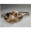 Image 1 : Tri-Color Gold Diamond Pearl Bangle Bracelet #1947641
