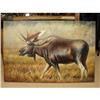 Image 1 : ARTIST SIGNED MOOSE ELK OIL CANVAS PAINTING #1947997