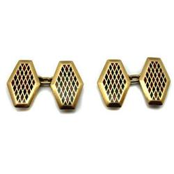 18kt Gold, Harlequin Patterned Cufflinks #1948021