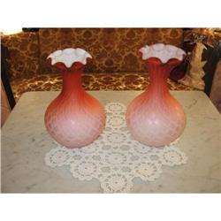 ANTIQUE SATIN GLASS VASES #1962623