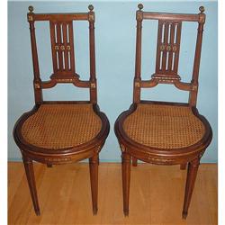 PAIR OF WALNUT FRENCH CANE SEAT CHAIRS WITH #1962719