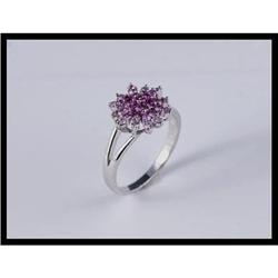 18K White Gold Pink Sapphire Ring #1962863