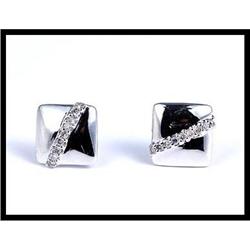 18K White Gold Diamond Earrings #1962865