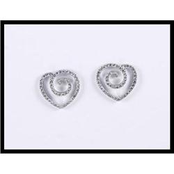 Diamond Heart Design 14K White Gold Earrings #1962869