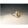 14K YG Gold Huge Citrine Diamond Filigree Ring #1962909